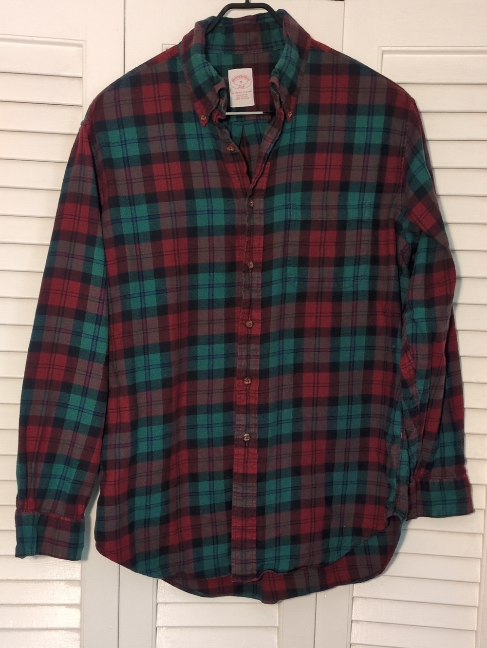 Men's Medium, Brooks Brothers Flannel Plaid Button-Down Shirt